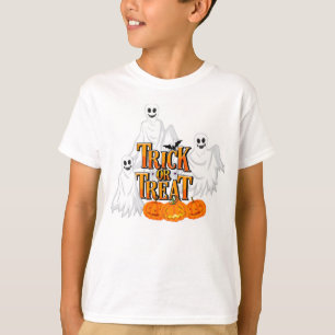 Trick or Treat Ghost, Bats and Pumpkins T-Shirt