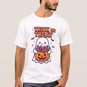 Trick Or Treat Ghost Candy Halloween Design T-Shirt