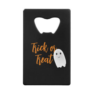 Trick or Treat Ghost Halloween Credit Card Bottle Opener