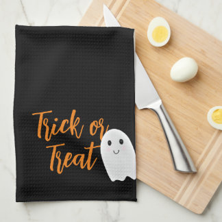Trick or Treat Ghost Halloween Kitchen Towel