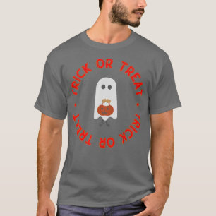 Trick or treat ghost with candy bag Halloween fun T-Shirt