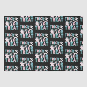 Trick or Treat Ghosts Cute Black Halloween Tissue Paper