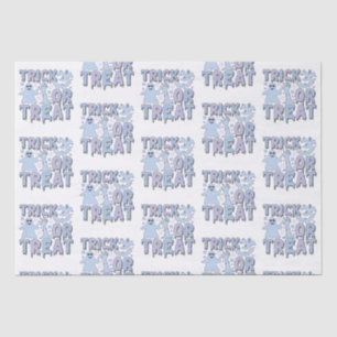 Trick or Treat Ghosts Cute White Halloween Tissue Paper