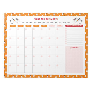 Trick or Treat Ghosts Monthly To Do List Planner Notepad