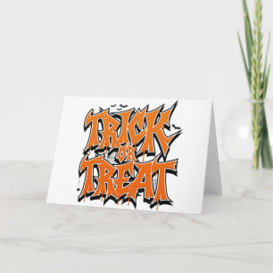Trick Or Treat Graffiti Card