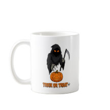 Trick or Treat Grim Reaper Pumpkin Halloween Mug -