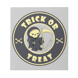 Trick or treat Grim Reaper starbucks logo coffee T Notepad