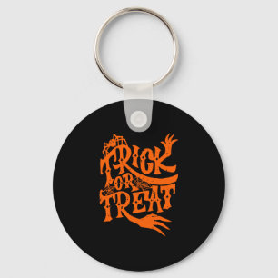 Trick Or Treat Grunge Halloween Design Keychain