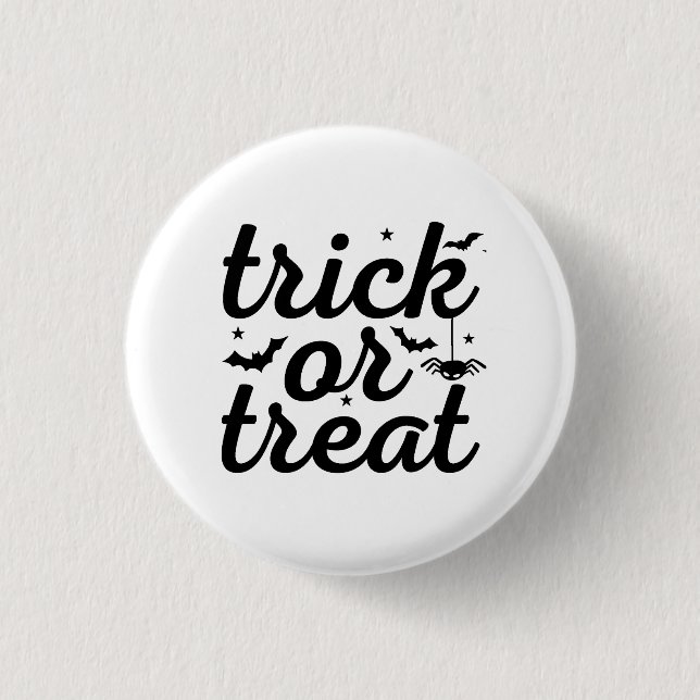 Trick Or Treat Halloween 1 Inch Round Button (Front)