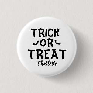 Trick Or Treat Halloween 1 Inch Round Button