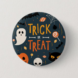 Trick or Treat Halloween 2 Inch Round Button