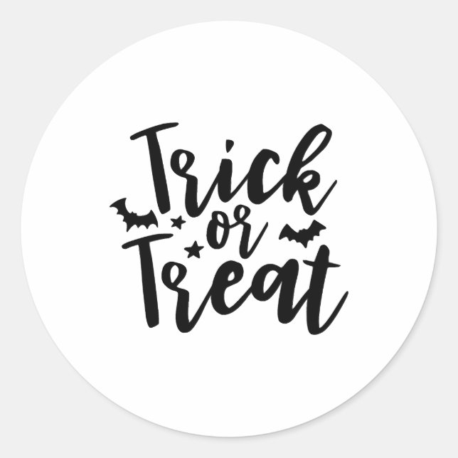 Trick or Treat Halloween Bats Classic Round Sticker (Front)