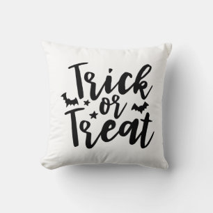 Trick or Treat Halloween Bats Throw Pillow