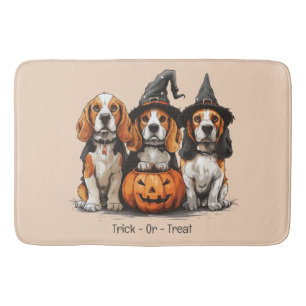 Trick Or Treat Halloween Beagle Dogs Bath Mat
