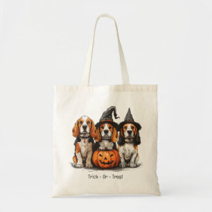 Trick Or Treat Halloween Beagle Dogs Tote Bag