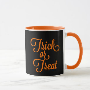 Trick or Treat Halloween Black and Orange Mug