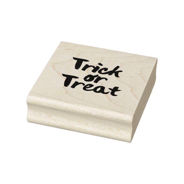 Trick or Treat Halloween Brush Stroke Rubber Stamp (Stamp)