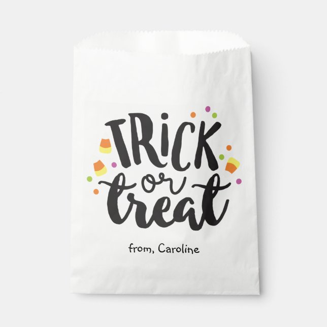 Trick or Treat Halloween Candy Corn Cute Party Favour Bag (Front)