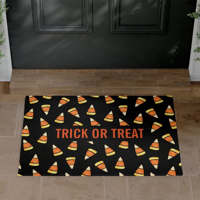 Trick or Treat Halloween Candy Corn Print Doormat (Creator Uploaded)