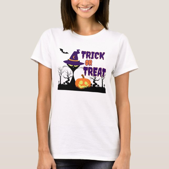 Trick or Treat - Halloween Cat - Woman's T-Shirt (Front)