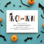 Trick or Treat Halloween Celebration Invitation<br><div class="desc">Trendy typography Halloween party invitations perfect for children's halloween themed birthday parties,  costume parties,  Halloween house parties,  and more!</div>