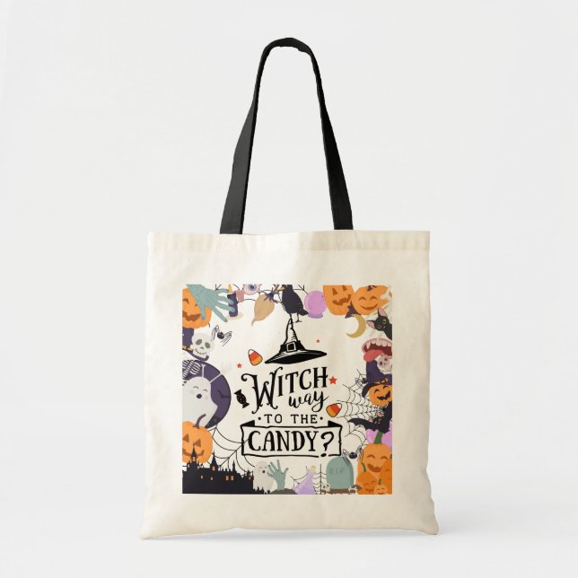 Trick or Treat Halloween Celebration Tote Bag (Front)