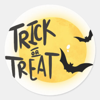 Trick or treat halloween classic round sticker