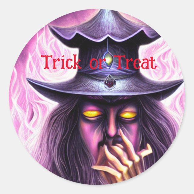 Trick or Treat Halloween Classic Round Sticker (Front)