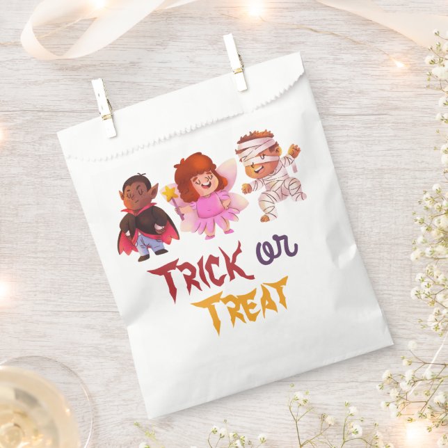 Trick or Treat Halloween Costume Birthday Party Favour Bag (Clipped)