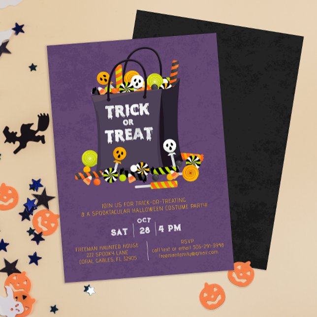Trick Or Treat Halloween Costume Party Invitation (Trick or Treat Halloween Costume Party Invitation)