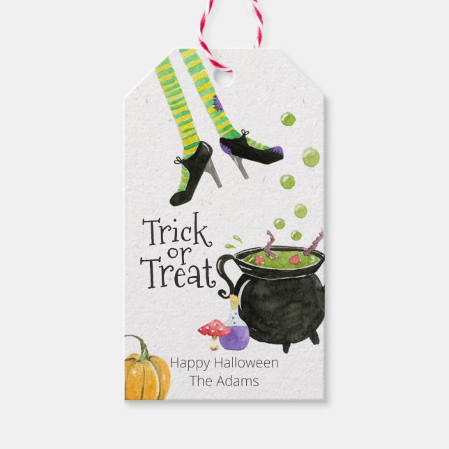 Trick or treat Halloween custom tag (Front)