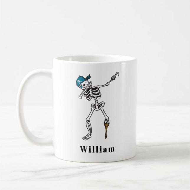 Trick or Treat Halloween Dabbing Pirate Custom Coffee Mug (Left)