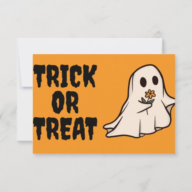 Trick or treat Halloween day Thank You Card (Back)