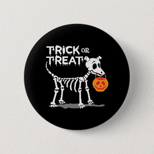 Trick Or Treat Halloween Dog 2 Inch Round Button