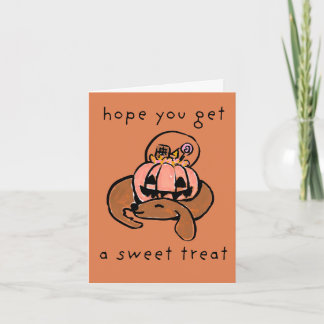 Trick or Treat Halloween Dog Folded Greeting Card