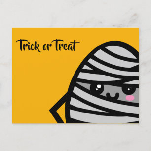 Trick or Treat - Halloween - Egg Mummy Invitation Postcard