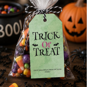 Trick or Treat Halloween Favour Tag Treat Bag Tag
