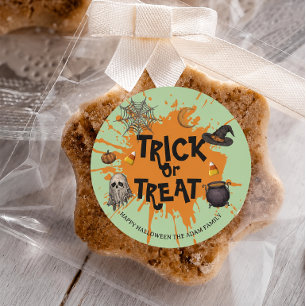 Trick or Treat Halloween Favour Treat Bag Sticker