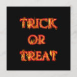 Trick or Treat Halloween Fire Party Invitation<br><div class="desc">Trick or Treat Halloween Fire Party Invitation. Customize the back for any event.</div>