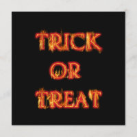 Trick or Treat Halloween Fire Party Invitation