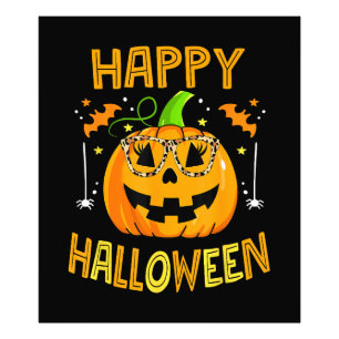 Trick Or Treat Halloween Funny Pumpkin Happy Hallo Photo Print