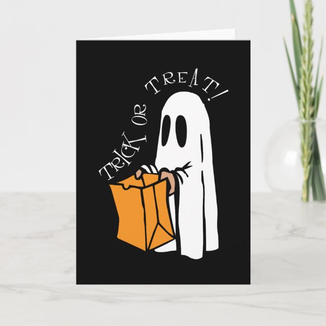 Trick or Treat Halloween Ghost Card (Front)