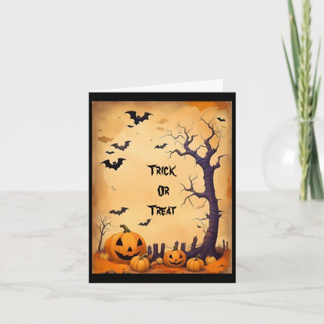 Trick Or Treat Halloween Greeting Card (Front)