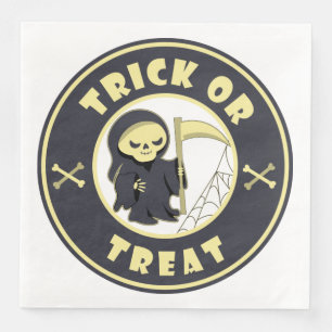 Trick or treat Halloween grim reaper character Napkin