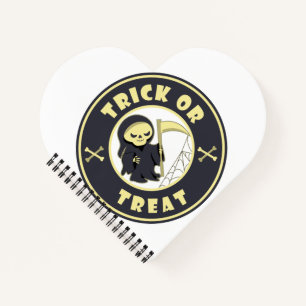 Trick or treat Halloween grim reaper character Notebook