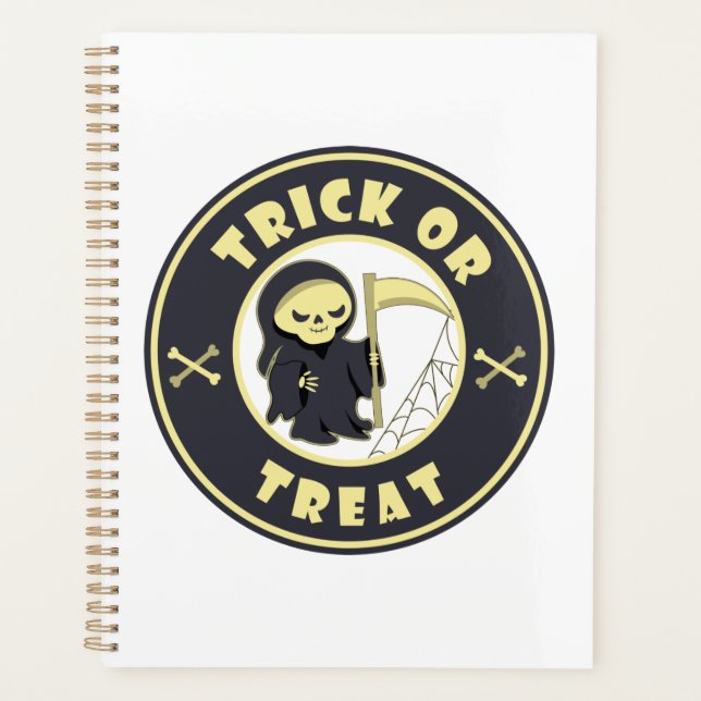 Trick or treat Halloween grim reaper character Planner (Front)