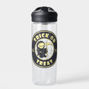 Trick or treat Halloween grim reaper character Water Bottle