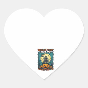 Trick Or Treat Halloween Haunted House Pumpkins Mo Heart Sticker