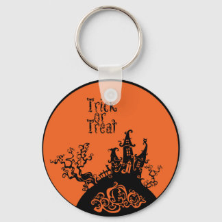 Trick or Treat Halloween House Keychain