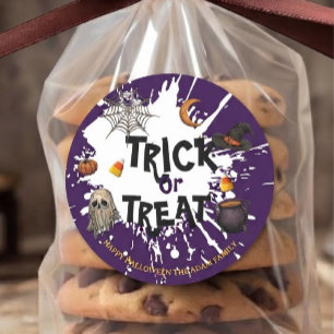 Trick or Treat Halloween label Treat Bag Sticker